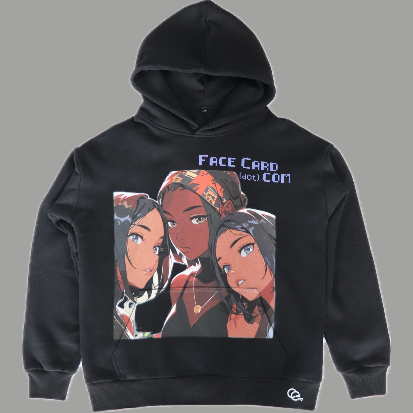 Oversized Face Card Hoodie Suit