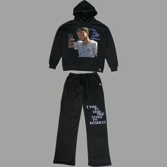 Oversized Mind My Business Hoodie Suit